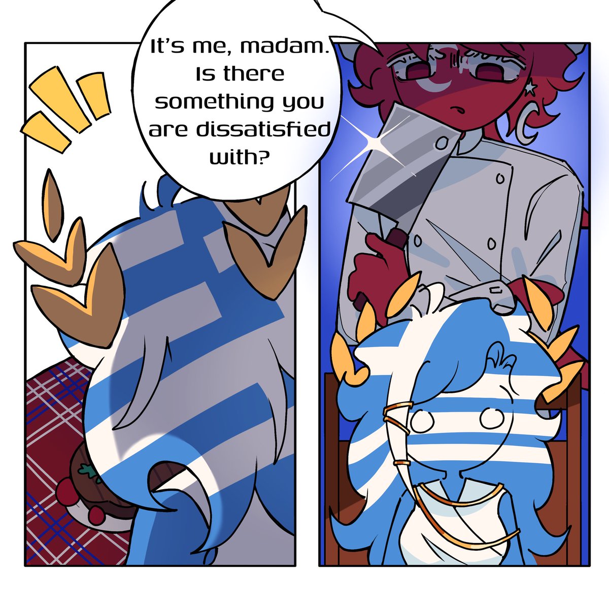Tomato_Juice15's tweet photo. Some random silly idea popped into my head while I was driving…

#Countryhumans
#CountryhumansTürkiye
#CountryhumansGreece https://t.co/rUc0mL7zQm