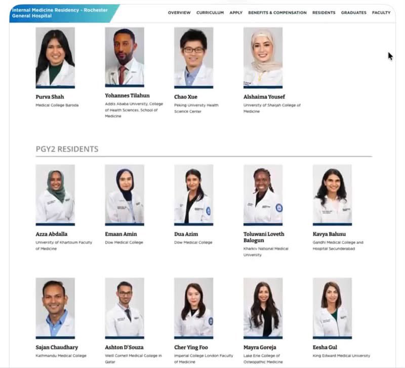 GOP_is_Gutless's tweet photo. THIS HAS TO STOP!

🔥BREAKING: a new report claims that Rochester General Hospital in New York hired 82 resident doctors.

80 are foreign workers on H-1B or J-1 visas. Only 2 are Americans.  

98% of the residency slots went to visa workers- mostly from countries with documented USMLE cheating. 

 👉Americans got 2 jobs.  So much for America First.