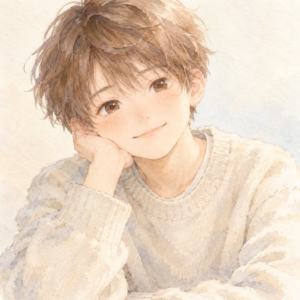 sanako's tweet photo. @yudepan222 女の子のイラスト　と、　男の子のイラスト　でそれぞれ出してもらったらこの2人が出た〜
肘付きポーズはありがちなのかな？🙄 https://t.co/F6P0nVzHY1