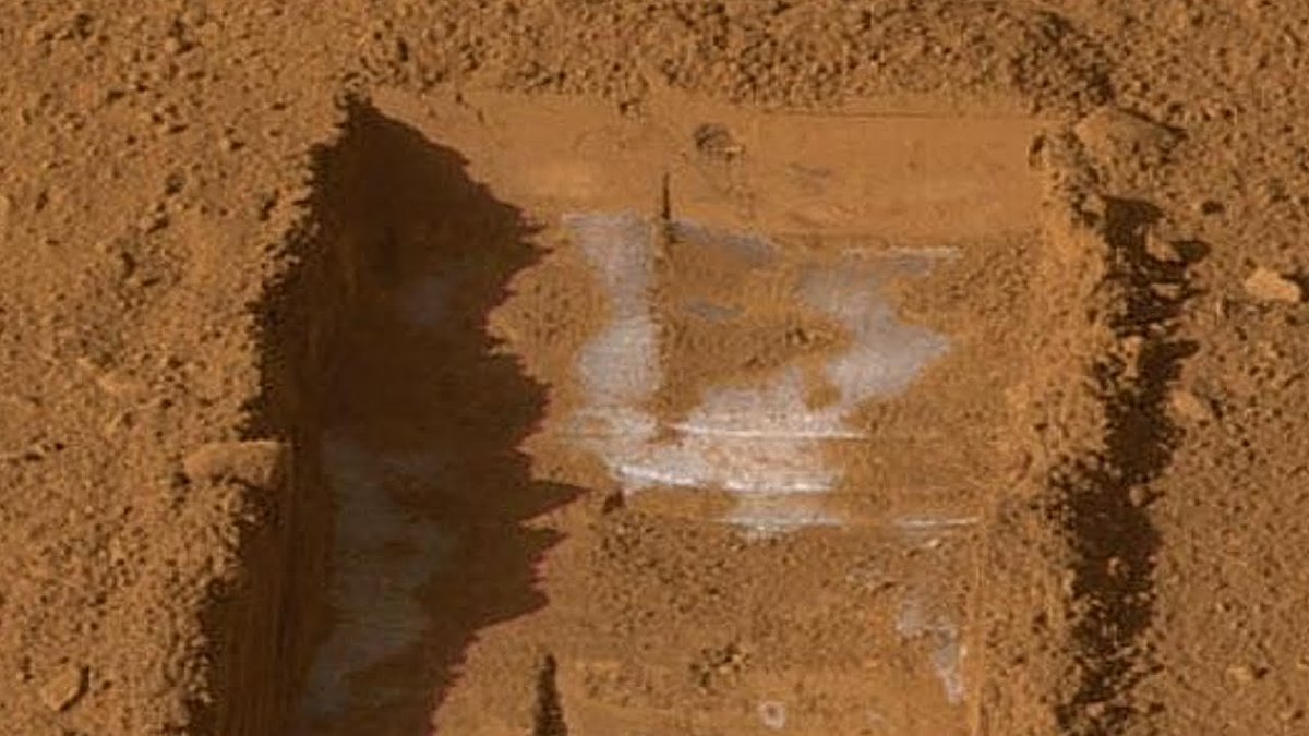 ArctyraGroup's tweet photo. ✅ This is how NASA found water ice on MARS! 

                                •   •   • 

NASA found water ice on Mars in stages: first from orbit (indirect hydrogen and thermal signatures), then by seeing ice exposed in fresh craters, and finally by digging it up and analyzing it on the surface.

1. First large-scale detection: 2001 Mars Odyssey orbiter (2002)
The 2001 Mars Odyssey spacecraft used its Gamma Ray Spectrometer (GRS) suite — a gamma-ray sensor plus neutron detectors — to map hydrogen in the top ~1 meter of soil. Hydrogen is a strong indicator of water ice.

Results showed abundant ice from about 55° latitude to both poles — enough, scientists said, to fill Lake Michigan twice. Near the poles the soil can be more than 50% ice by volume (“dirty ice”). Equatorial regions showed far less.

Odyssey’s THEMIS thermal camera later helped map how shallow that ice is by measuring how the ground heats and cools.

2. Ice seen from space in fresh craters: Mars Reconnaissance Orbiter (MRO)
MRO (arrived 2006) used its high-resolution HiRISE camera to photograph new meteorite impact craters. Several of those craters punched through the dusty surface and exposed bright ice only 0.5–2.5 m down — even at mid-latitudes, farther from the poles than expected. Spectrometers on MRO confirmed the bright material was water ice.

MRO’s SHARAD radar also mapped thicker buried ice sheets, including a large deposit in Utopia Planitia.

3. First direct “touch and taste”: Phoenix lander (2008)
• NASA sent the Phoenix lander to 68°N (farther north than any previous lander) specifically to check Odyssey’s predictions.
• Landing thrusters blew away a thin layer of soil and exposed bright ice under the spacecraft.
• The robotic arm dug trenches (notably “Dodo-Goldilocks”). White chunks appeared.
• Over four Martian days those chunks vanished — they sublimated (went from ice straight to vapor). Salt or dry ice (CO₂) would not have behaved that way.

A sample was delivered to the Thermal and Evolved-Gas Analyzer (TEGA). When heated, its mass spectrometer detected water vapor at 0 °C. NASA announced the confirmation on 31 July 2008.

📝 Ice was only a few centimeters beneath the surface at that site.

📍Other relevant hardware: 
• Polar ice caps themselves had been photographed since the Mariner and Viking eras, but they are mixed with seasonal CO₂ ice.
• Later rovers (Curiosity’s DAN neutron detector, Perseverance’s RIMFAX radar) have measured water bound in minerals or looked for ice in the shallow subsurface, but Phoenix remains the mission that first physically sampled water ice.

🛰️ In short: Odyssey found the ice from orbit by detecting hydrogen; MRO photographed it in new craters; Phoenix dug it up, watched it disappear, and chemically confirmed it was H₂O.