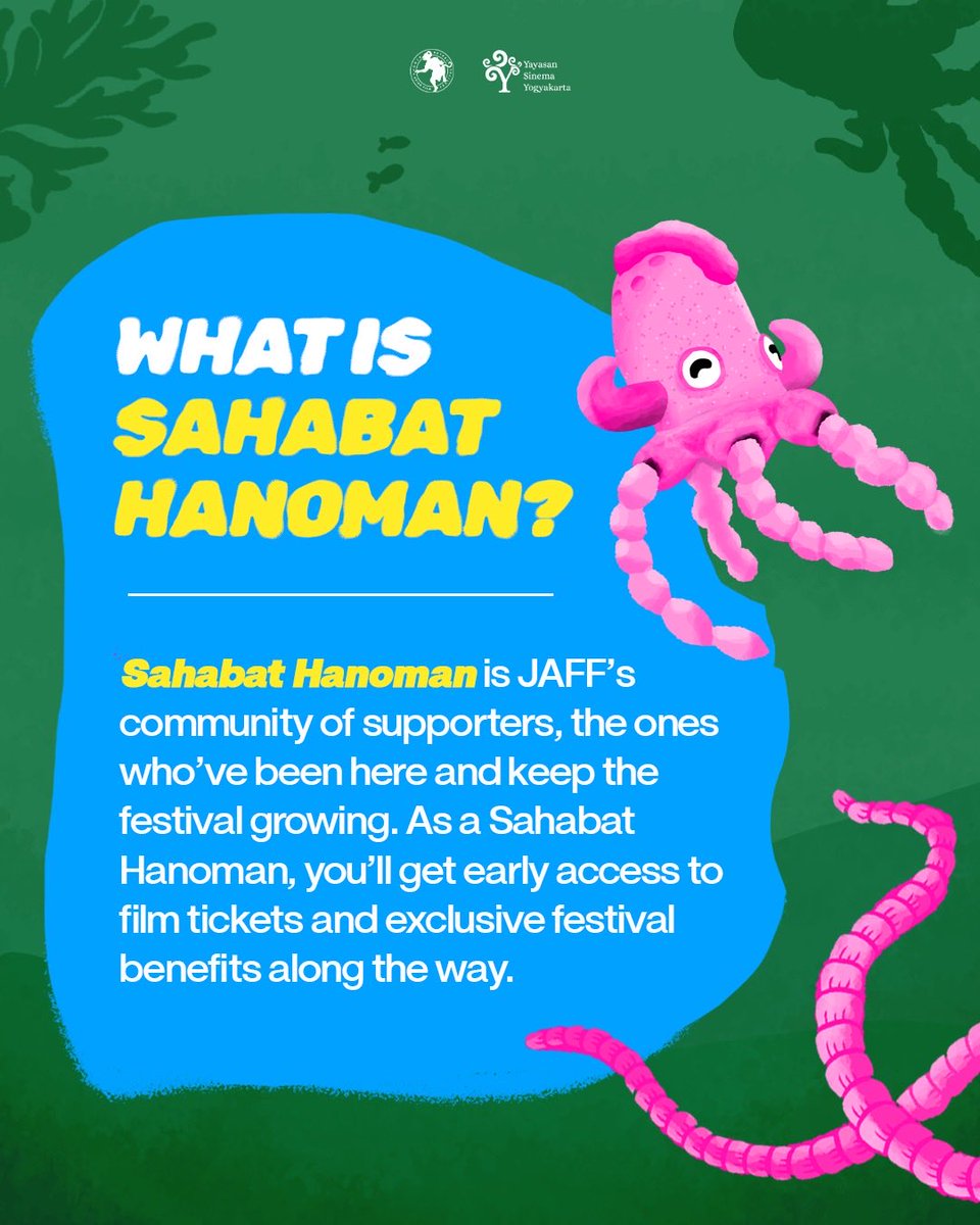 JAFFJogja's tweet photo. Curious about Sahabat Hanoman? Hereโs your little guide!
#JAFF21 #JAFF2026 #SahabatHanoman https://t.co/FKgR3w7Kin