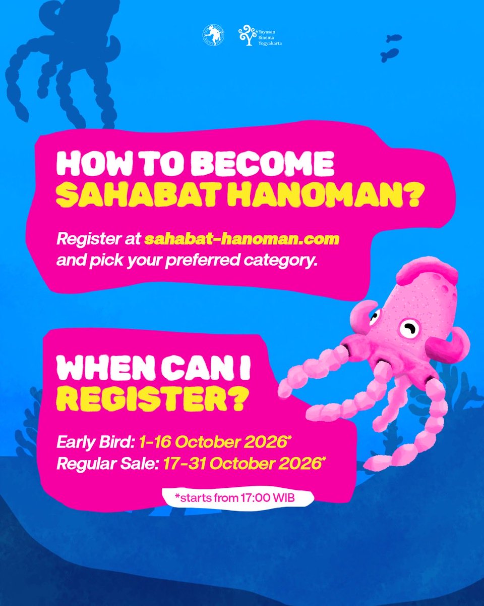 JAFFJogja's tweet photo. Curious about Sahabat Hanoman? Hereโs your little guide!
#JAFF21 #JAFF2026 #SahabatHanoman https://t.co/FKgR3w7Kin