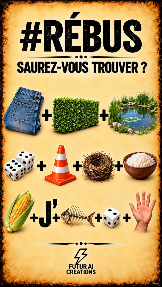 Benjamin_Sibuet's tweet photo. 🧩 RÉBUS DU JOUR
Celui-là est un peu plus long… 😅
Vous arrivez à retrouver la phrase complète ?
#Rébus #Devinette #JeuDeMots #Humour #CasseTête https://t.co/Z28ojwMRlG