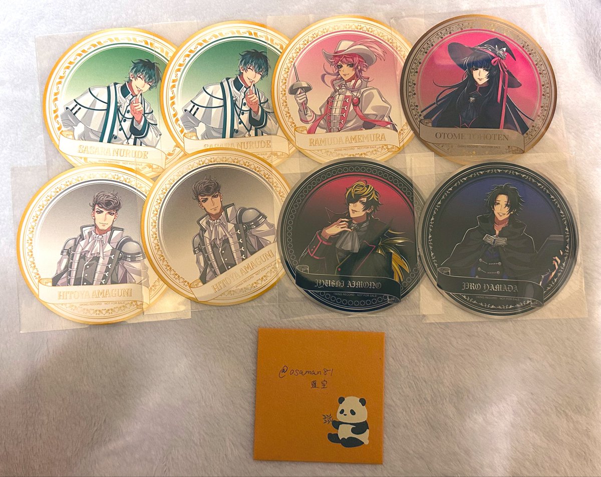 osaman81's tweet photo. 【譲渡/交換】ヒプノシスマイク ヒプマイ 9thカフェ  コースター

譲:画像参照

求:左馬刻⭐︎、一郎、合歓、300円＋送料

簓は左馬刻との交換のみ

郵送もしくは都合が合えば都内での手渡し交換可能

よろしくお願い致します！ https://t.co/4DTr66FC8r
