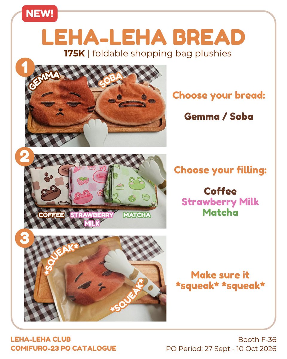 lehaleha_club's tweet photo. [🔁❤️ are very appreciated 🥺]

LEHA-LEHA CLUB #cf23 #comifuro23 PO (mail order + pickup)

PO period: 27 Sep - 10 Oct'26 (pickup only until 1 May)

Form: https://t.co/6wIlabAdxf

Fandom: ori, cat, duck, fish, pokemon, digimon, anime, genshin https://t.co/VS4X3KZzXO
