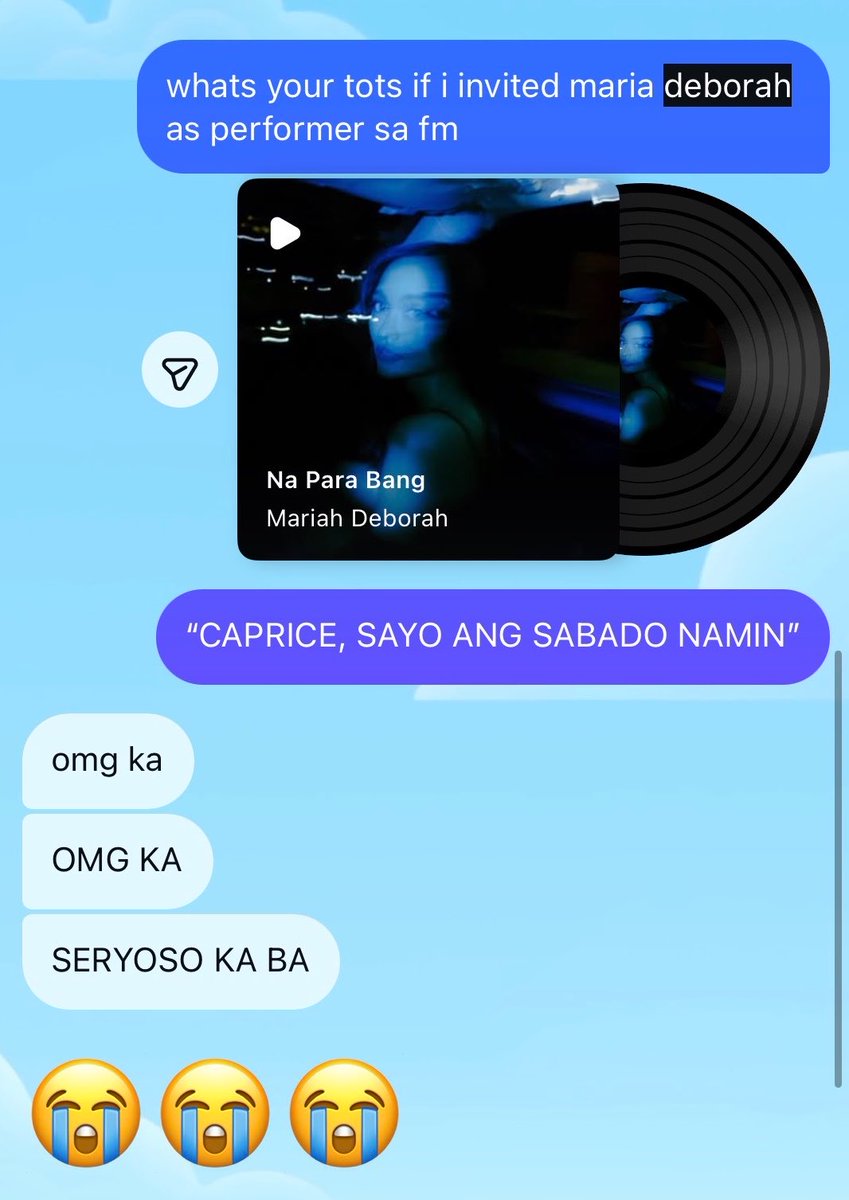 luvcapricee's tweet photo. Nung mga panahong na-book na namin si Mariah Deborah, wala pa kaming nakikitang edit kay Caprice na “Na Para Bang.” Kaya nung nakita namin yung isang edit sa tikto na naka post dito, hinype namin siya nila Imogen at Ate Mira 🥹🤞🏻 

ANW, ALMOST 6M STREAMS NA SHA SA SPOTIFYYY HUHUHU ANG GALING GALING NI MARIAH DEBORAH AND IN FAVOR TALAGA SA AMIN ANG MUNDO KASI 1 WEEK NYO NA SHA INAAMATS HUHU

#CapriceXMariahDeborah