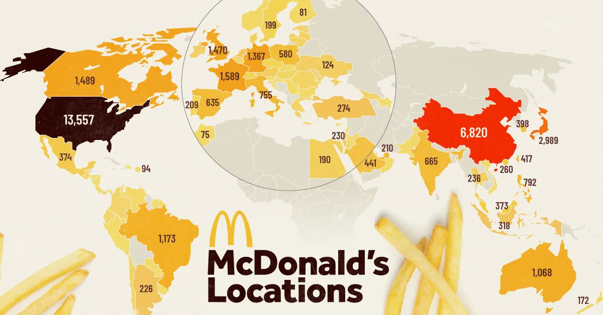 DividendTalks's tweet photo. McDonald’s is everywhere. Its stock is getting crushed.

$MCD is down 22% this year, trades at 18x forward earnings, and yields 3.3%.

Looking at this map, is the sell-off a rare chance to buy the Golden Arches or is $MCD a value trap? https://t.co/8MHE1Ri5YL