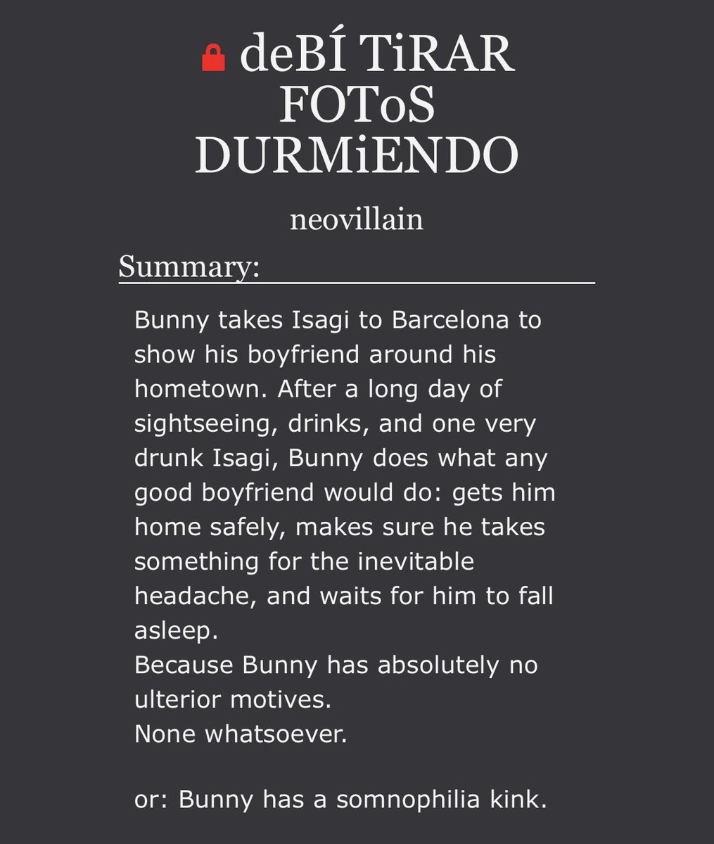 romanticcah's tweet photo. deBÍ TiRAR FOToS DURMiENDO
ft. @ivany4_

› #bnis ; #bunsagi 
› alpha/alpha, somno kink

🔗 https://t.co/0vThCUURoc

🐇 https://t.co/91eGnKBaGx