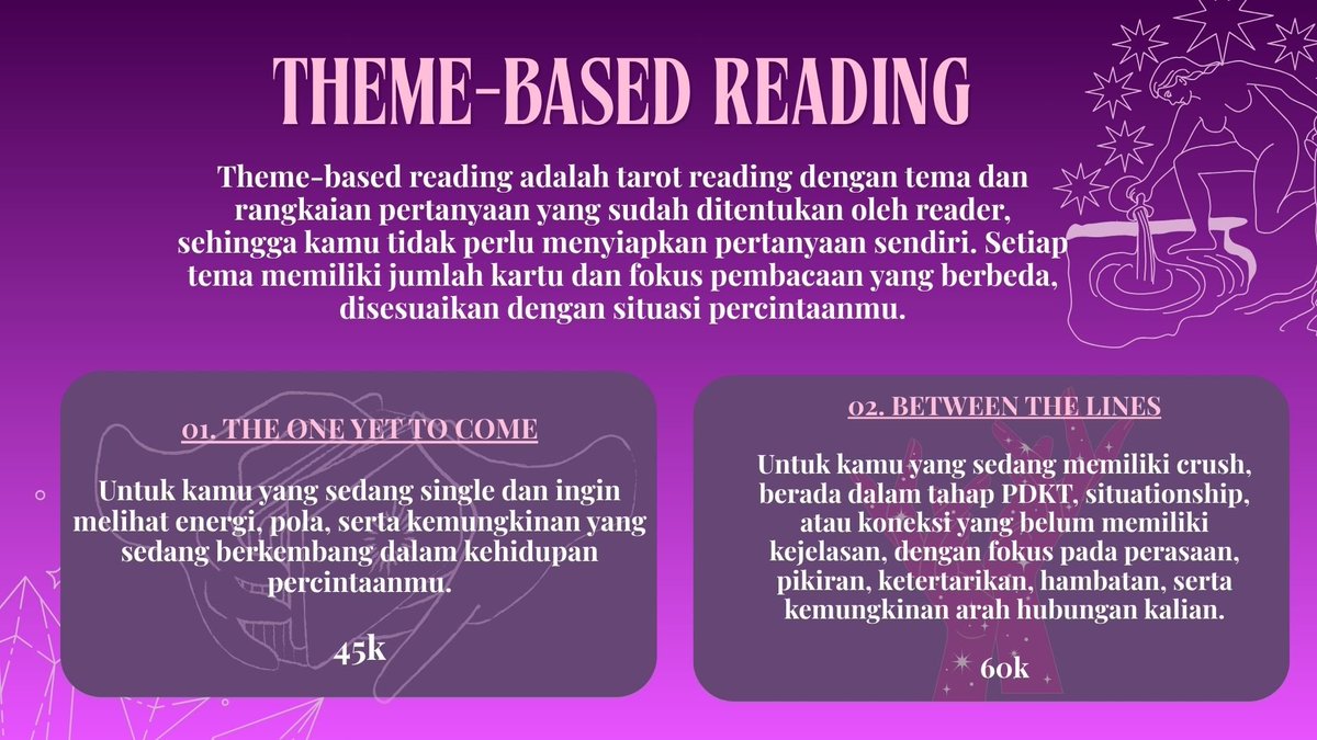 SolemnSainte's tweet photo. Malam, teman-timun. Ely malam ini sudah open lagi yah samapai ketiduran. Yuk yang mau tarot reading sambil curhat masalah percintaan, kerjaan, persahabatan, keuangan, past life, dan lain-lain bisa ke aku. Dijamin no AI, no judgemental, dan queer-friendly. 🥰 #zonauang #bealanjaㅤ https://t.co/kbLzclSXZp
