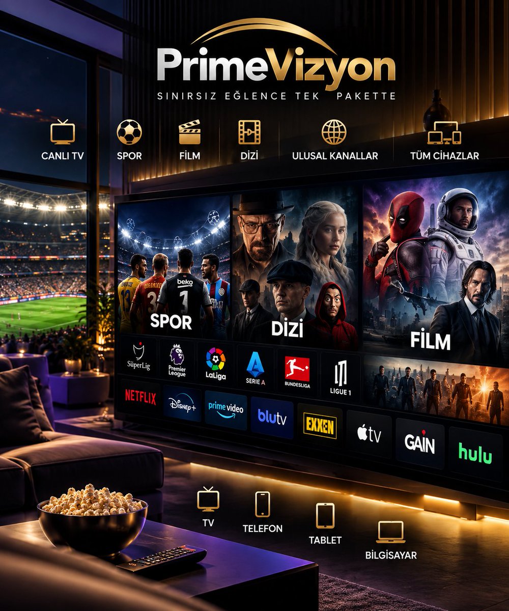 Prime_Vizyon's tweet photo. 🎬 Dizi, film ve spor keyfi tek pakette.

⚽ Canlı spor yayınları
📺 Geniş dizi &amp; film arşivi
📱 TV, telefon, tablet ve bilgisayarda izleme
Detaylı bilgi ve paketler için bize ulaşın.
🌐 https://t.co/w0UU1Yj3NO

#UEFA #SPOR #IPTV #FİLM https://t.co/KYXAh9Lo8l