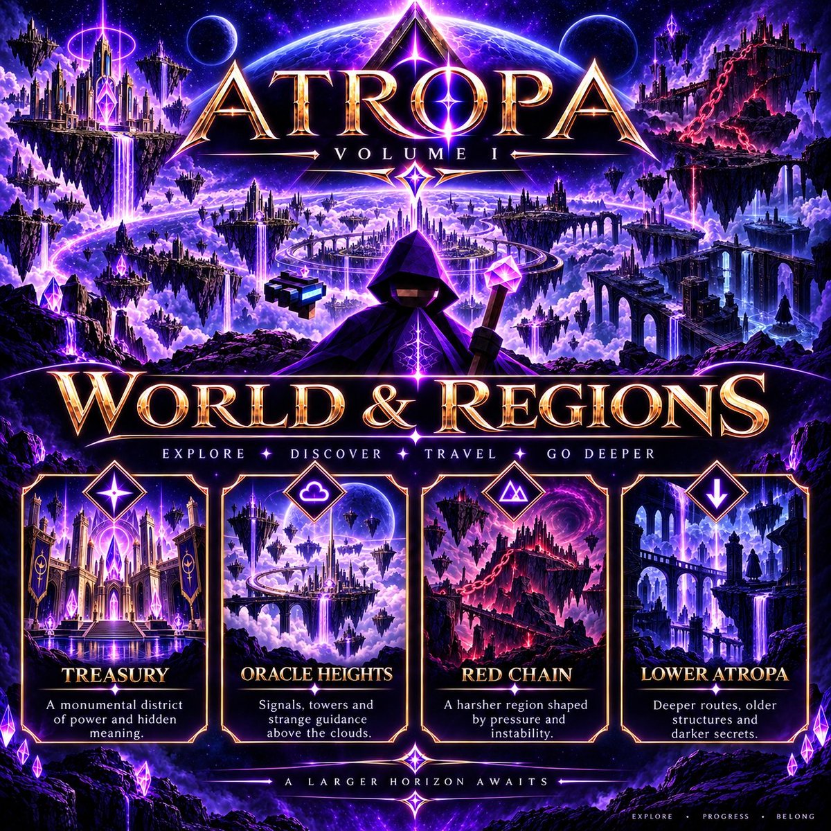 ThePeggening's tweet photo. Treasury is not Red Chain. Oracle Heights is not Lower Atropa.
Each region is meant to feel like a different layer of the same universe - different pressure, routes, signals and secrets.
Which area would you explore first?
#Atropa #ThePeggening #decentralized https://t.co/0kLpGzIo1h