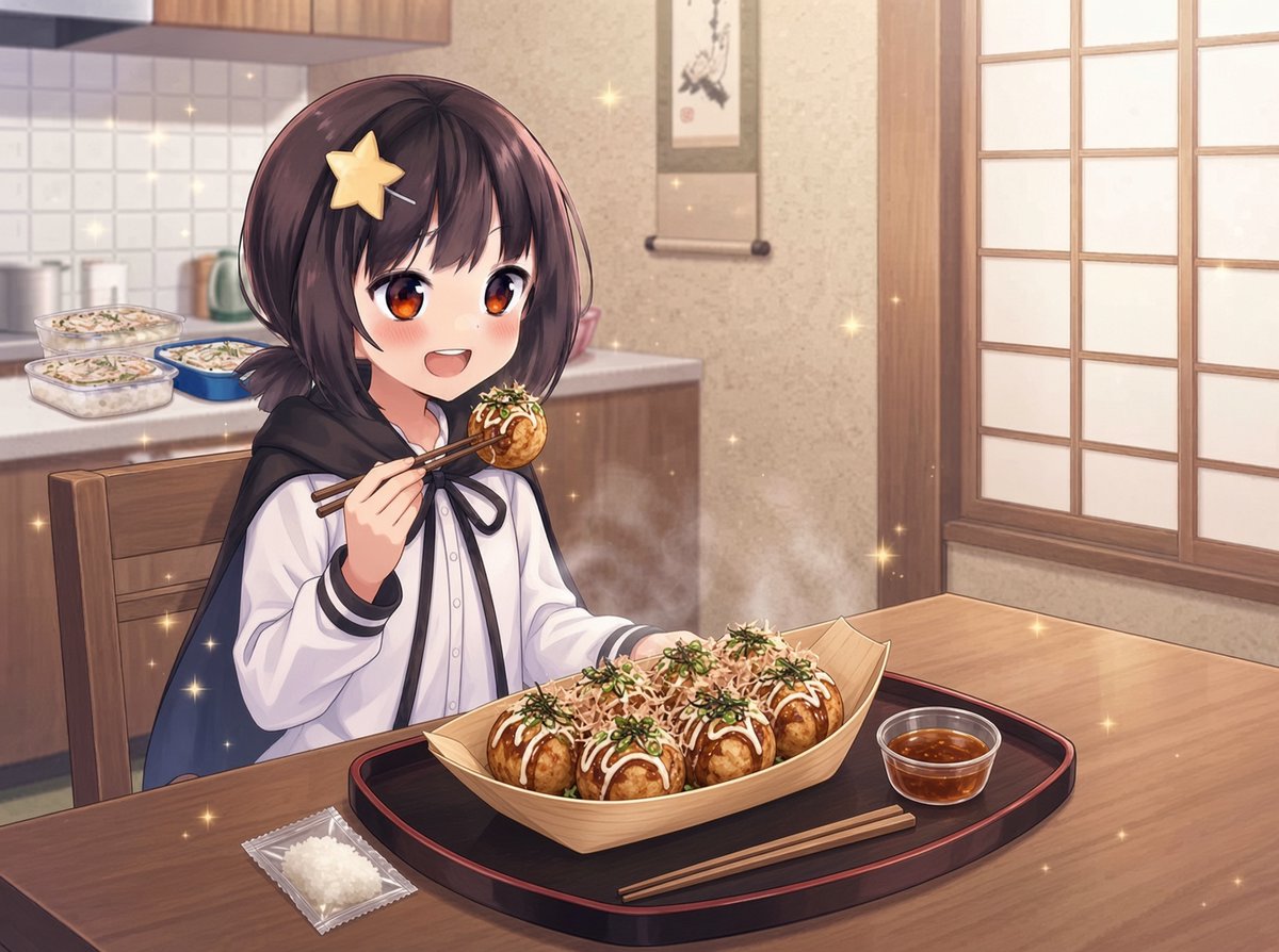 win7micro's tweet photo. 銀だこを食べているイラストもおまけでのせておきますね( * ॑꒳ ॑*) https://t.co/vAUrT2176f