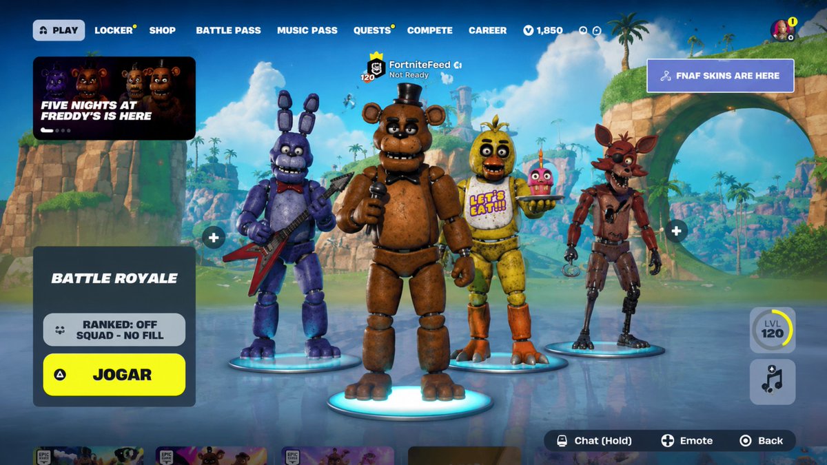 f0rtnitefeed's tweet photo. 🎃 CAN WE GET THIS IN FORTNITEMARES? 👀

Freddy, Bonnie, Chica and Foxy would be perfect additions to this year’s Fortnitemares! 👻🔥

#Fortnite #Fortnitemares #FNAF #FortniteCollabs https://t.co/33JS409JMt