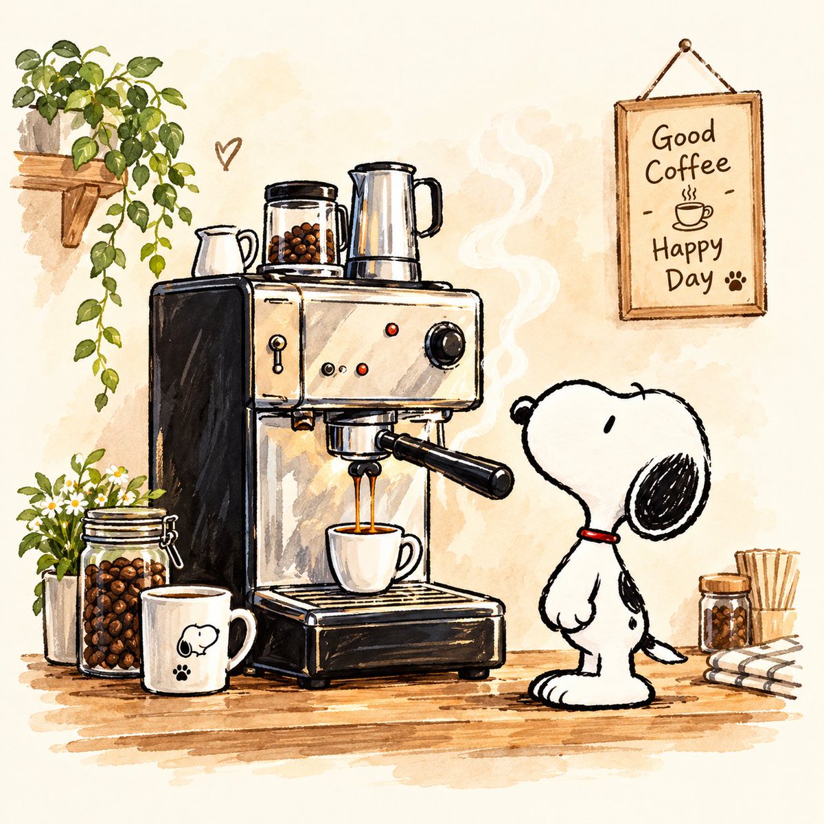 snoopyb047's tweet photo. Coffee time with Snoopy ☕ https://t.co/xShQROoiCb