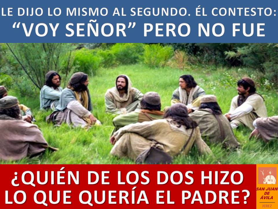 AP_SJA's tweet photo. ✝️ 26º Domingo Tiempo Ordinario

📖 En verdad os digo que los publicanos y las prostitutas van por delante de vosotros en el reino de Dios

Vino Juan enseñándoos el camino de la justicia y no le creísteis; en cambio, ellos le creyeron

🙏 ¡Feliz Domingo!

https://t.co/HaHsxpaoSL https://t.co/Qr25ragz4j