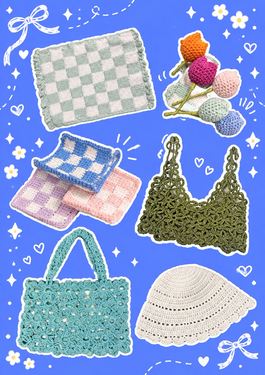 amamlif's tweet photo. 作品色々作って増えてきたりしたので、アイコン変更ついでに編むプロフ更新です🤍
Instagramは頻度低いですが、作品とかのんびり載せて行こうと思ってますので良かったらフォローしてください+👤
（テンプレートお借りしました💭）
 #編むプロフ書いたよ #かぎ針編み  #編み物好きさんと繋がりたい https://t.co/OQA8EaIEKA