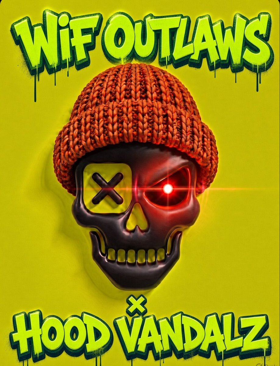 HoodVandalz's tweet photo. WIF Outlaws × Hood Vandalz

@crypto_czar_eth has spoken.

All WIF Outlaw holders will be allocated GTD for the Hood Vandalz mint.

Respect goes both ways. The alliance is official.

And remember…

THE HAT STAYS ON.

Welcome to the Vandalz. https://t.co/lHWYOf8Ztl