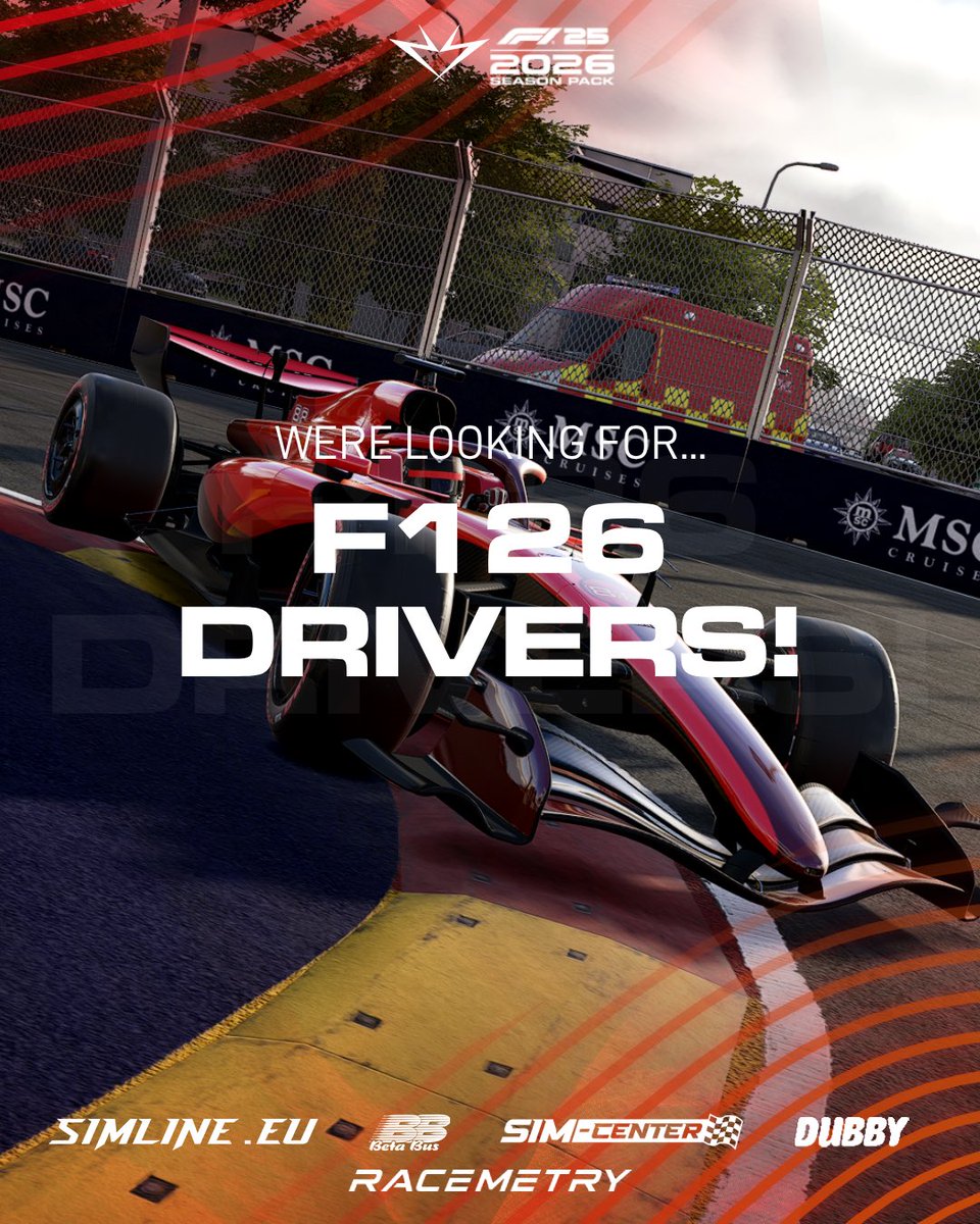 SimlineRivalsRT's tweet photo. 🏎️ SRRT F1 26 RECRUITMENT! 

We’re looking for Main, Assist &amp; Academia drivers on PC/Console. 

🇧🇪 Test: Spa + fastest lap recording. 

📩 Open a ticket on Discord and join us! 🔥 https://t.co/AWh0xVbRln