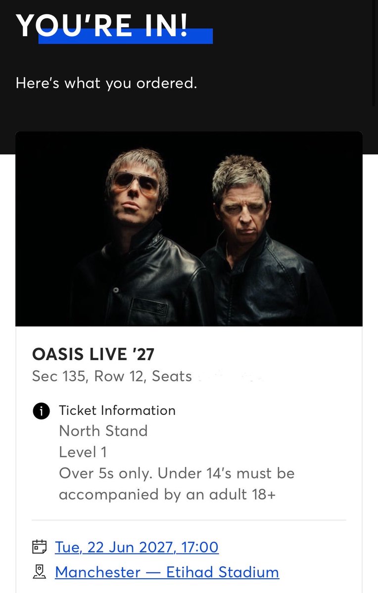 warrenss999's tweet photo. Oasis at the Etihad on my 25th Birthday 😎 https://t.co/hWmch2AIbz