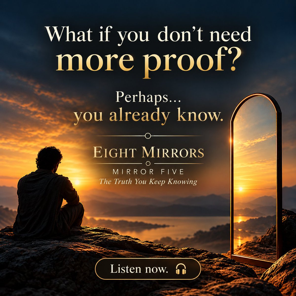 spiritualveda's tweet photo. What if you don't need more proof?
Perhaps...you already know.
🪞 Eight Mirrors · Mirror Five
The Truth You Keep Knowing
🎧 Listen now: https://t.co/NXdIyNcWOy
#EightMirrors #SpiritualVeda #InnerReflection #SelfAwareness #Stillness #explanation #innerpeace #spiritualgrowth https://t.co/ux4oUSg8L3