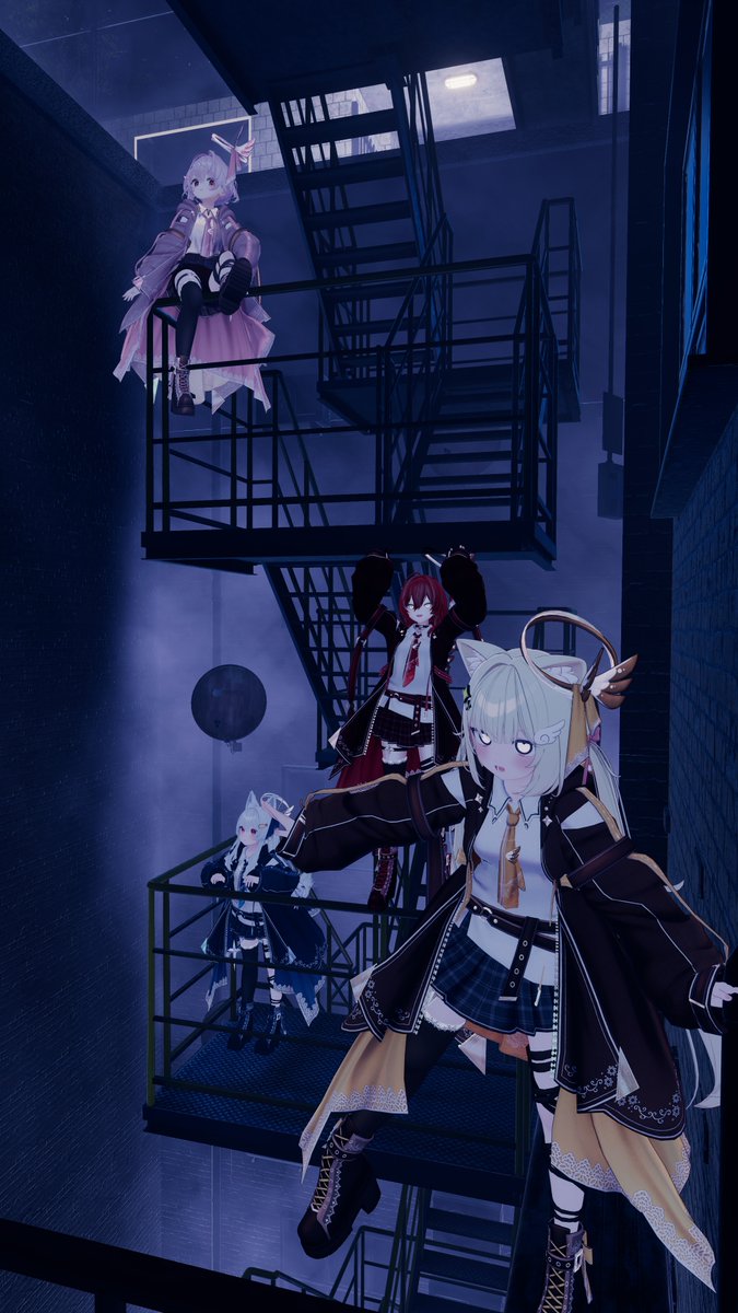 k4mevr's tweet photo. 昨日は衣装合わせた改変で4人集まって、いろんなワールドで写真を撮ってきました。めちゃくちゃ楽しかったです。 https://t.co/0HoxbKPJMf
