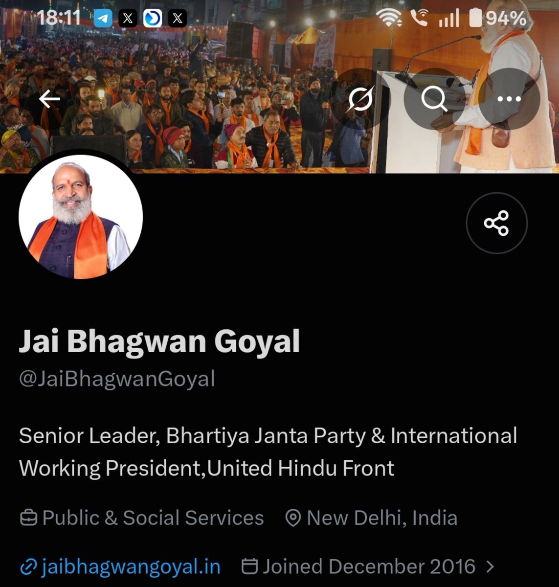 zoo_bear's tweet photo. You missed to mentiom that the person who led the protest in support of Gyanesh Kumar claims to be a Senior Leader of BJP. https://t.co/RgpjnLVEpS