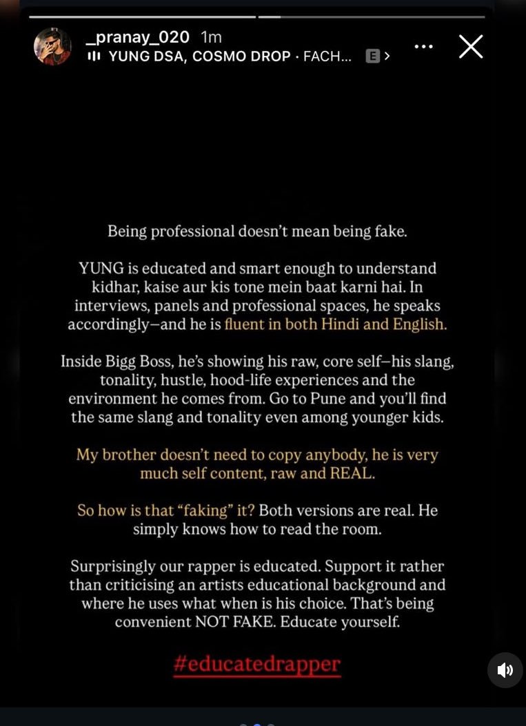 RAGIL_F_C's tweet photo. #YungDSA brother prany hits back at Gauhar khan and Qazi clown 🤡 fans over fake allegations on Yung’s accent !!!

BEING EDUCATED DOESN’T MEAN BEING FAKE 

#BigBoss20 #BB20 #YungDSA      #RagilArmy #ScoutOp https://t.co/mNMKvI8BRk