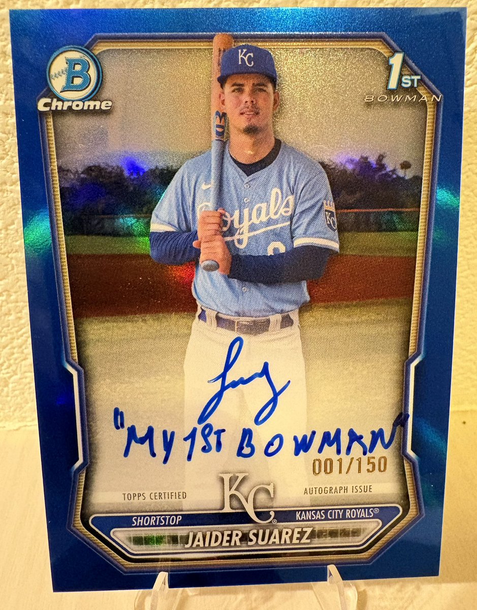 blackbaysan's tweet photo. 2026 Bowman Chrome Baseball
Jaider Suarez 001/150 
"My 1st BOWMAN" Inscription Auto

Many thanks to @gradingservices 
#TOPPS https://t.co/czuY1LhB3W