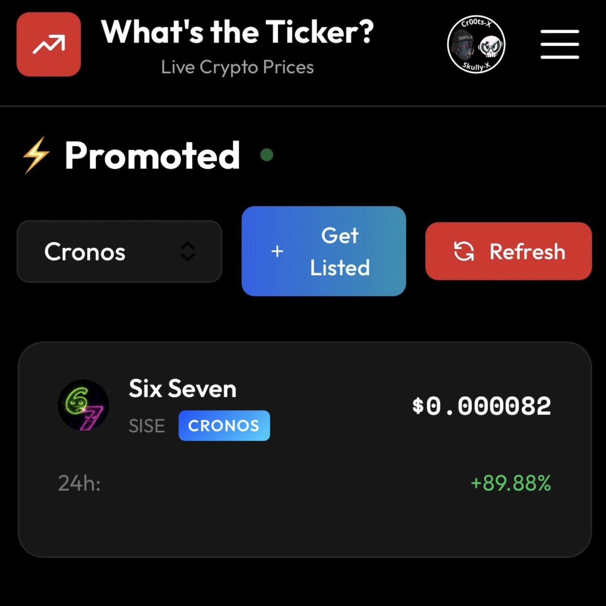 TickerCryptoApp's tweet photo. What’s the Ticker ? 📈

New token listing:
@Onu_asoka / $SISE / Six Seven

LP tracked on:
@CronosNetwork 

Find it in the « Promoted » tokens page which show all the projects who contacted us for listing ⚡️ https://t.co/QIjDhVV4on