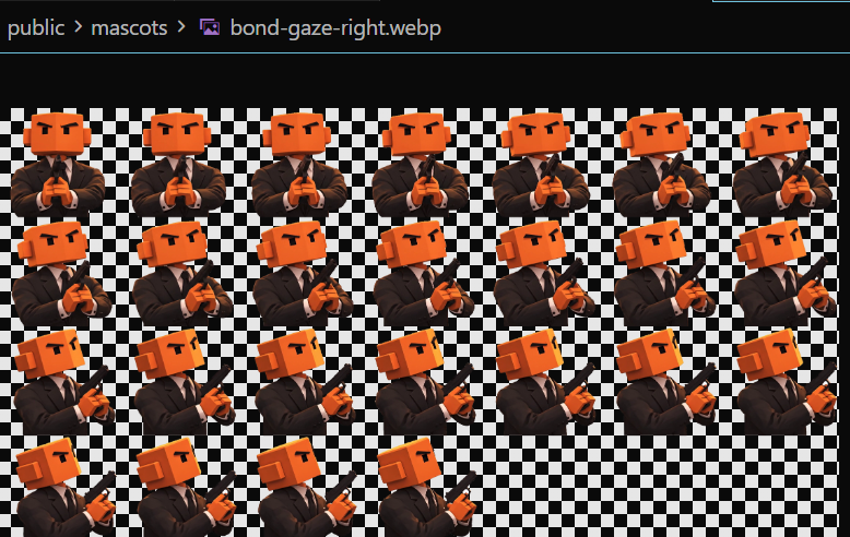 chaitanyshetty's tweet photo. 3/ Turning video into spritesheet

Inserting a video, makes it janky and slow (would make it problematic to load in mobile too)

I tell Claude to turn the video into 7x4 spritesheet, while also removing the background.

This helps me capture all the movement, without feeling the lag.