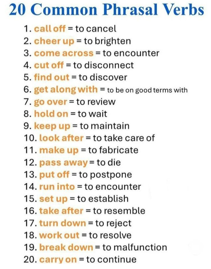 englishlesson_'s tweet photo. Common Phrasal Verbs. https://t.co/V8f63PsW5V