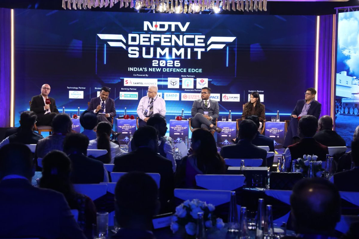 rsreenivasvsm's tweet photo. Proud to represent @BondadaOnline as Technology Partner at the @ndtv Defence Summit 2026.

Participated in the panel discussion “Building Bharat’s Arsenal of Innovation: AI, Drones & Beyond”, moderated by Aditya Raj Kaul, alongside distinguished leaders from India’s defence & technology ecosystem.

The discussion was moderated by Mr. @AdityaRajKaul, and featured:
• Mr. @bodhi_ig, #Founder & #CEO, @IGDefence 
• Brigadier Devasheesh Chowdhury (Veteran), Senior GM, @ZenTechnologies Limited
• Ms. Veddika Dalmia, #Director, @hyperstealth_in Technologies Private Limited.
• Mr. @arvindkla, #MD & #CEO, @TonboImaging 

A valuable conversation on AI, drones, indigenous innovation and the future of defence technology.

#NDTVDefenceSummit2026 #BondadaGroup #DefenceTech #AI #Drones #DefenceInnovation
