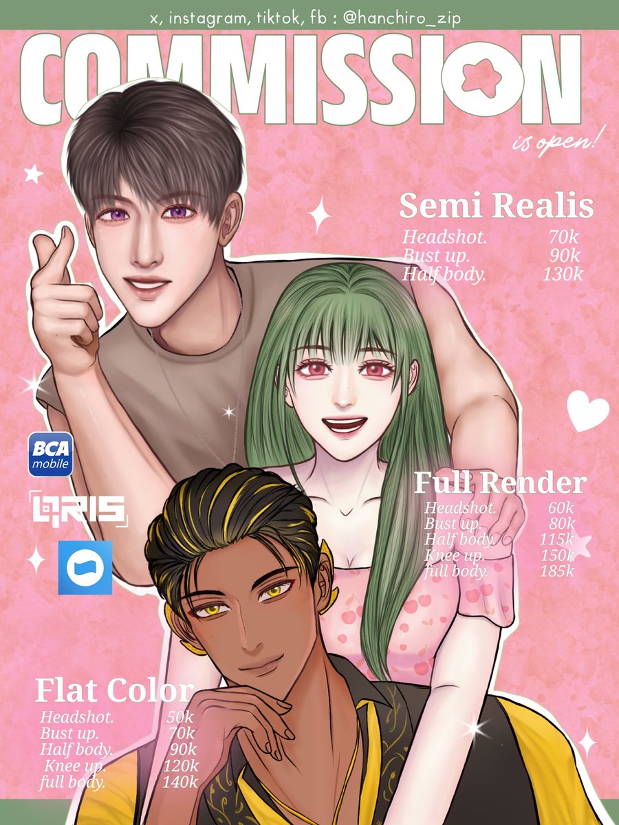 hanchiro_zip's tweet photo. [RTs &amp; likes are greatly appreciated!]

Hello! I'm open commission for local only! ✨️
If you're interested or have questions, contact me on dm twt/ig/tiktok @hanchiro_zip 
Please mention after dm, thankyou🙏

#commission #artidn #zonakaryaid #zonajajan️️ #opencommision 
(1/3) https://t.co/7hM2ZNj9xP