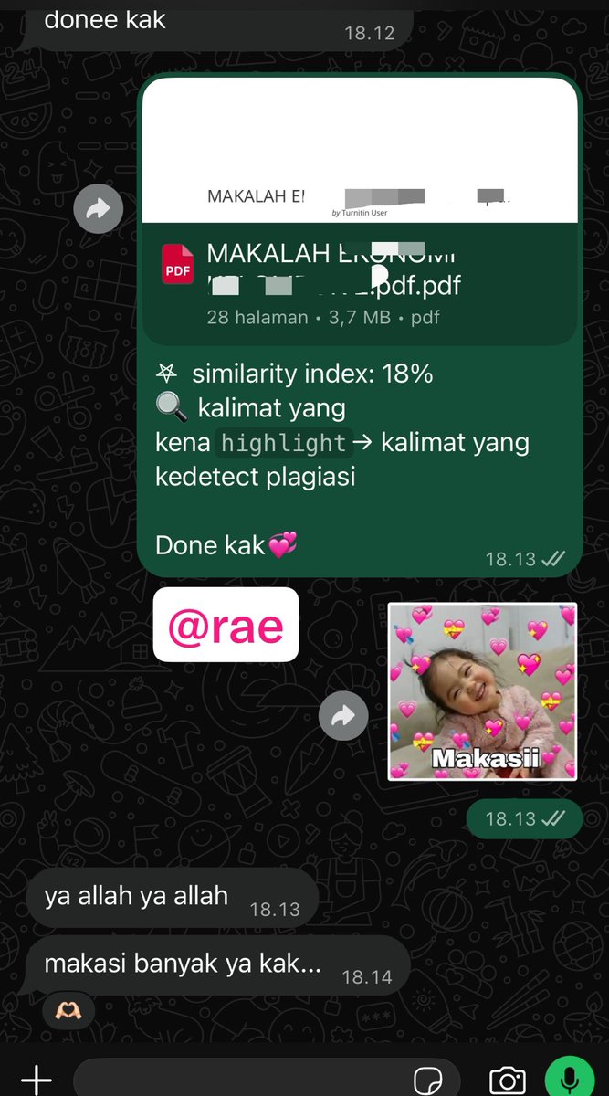 juvezmiles's tweet photo. 🌷READY CEK TURNITIN 6k an 1-5 menit aja guycc (Open sampe tengah malam)☝🏻

📌100% NO REPOSITORY
📌Bisa req filter
📌Avail qris n bisa pay akhir

gercep langsung ke WA dibio aja yap🫶🏻
#zonauang https://t.co/YobcDCOtJb