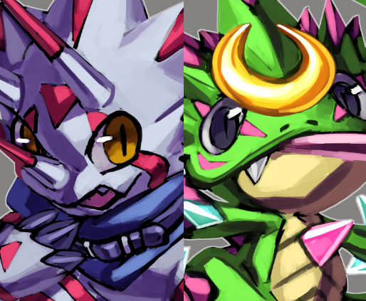 Skaphel's tweet photo. Drew up some fan-designs X-Antibodies for Gammamon &amp; Gekkomon, and their respective adult levels.
More of their evolutions to come
#DigimonOC #オリジナルデジモン https://t.co/CuduDgSpeZ