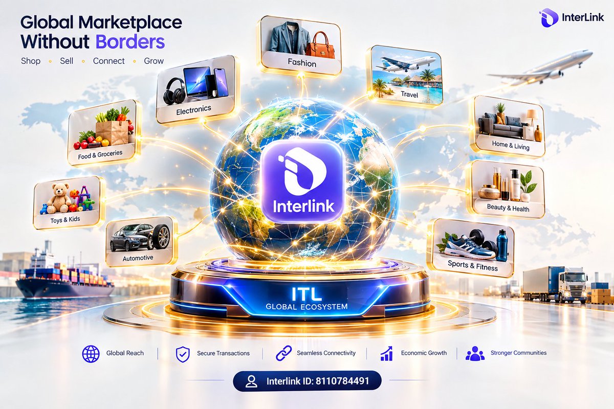 karamsravank's tweet photo. #InterLink #ITL  #ITLG #ITLX #GlobalEcosystem #DigitalEconomy #Commerce

The world is now a single marketplace. 🌐

With InterLink, connect across industries — from Fashion & Travel to Electronics & Groceries. Secure, seamless, and borderless.  
 
🔹 Global Reach   
🔹 Instant & Secure Transactions   
🔹 Stronger Communities   
🚀 Join with InterLink ID: 8110784491   

🔗https://t.co/F8I62E1XDk