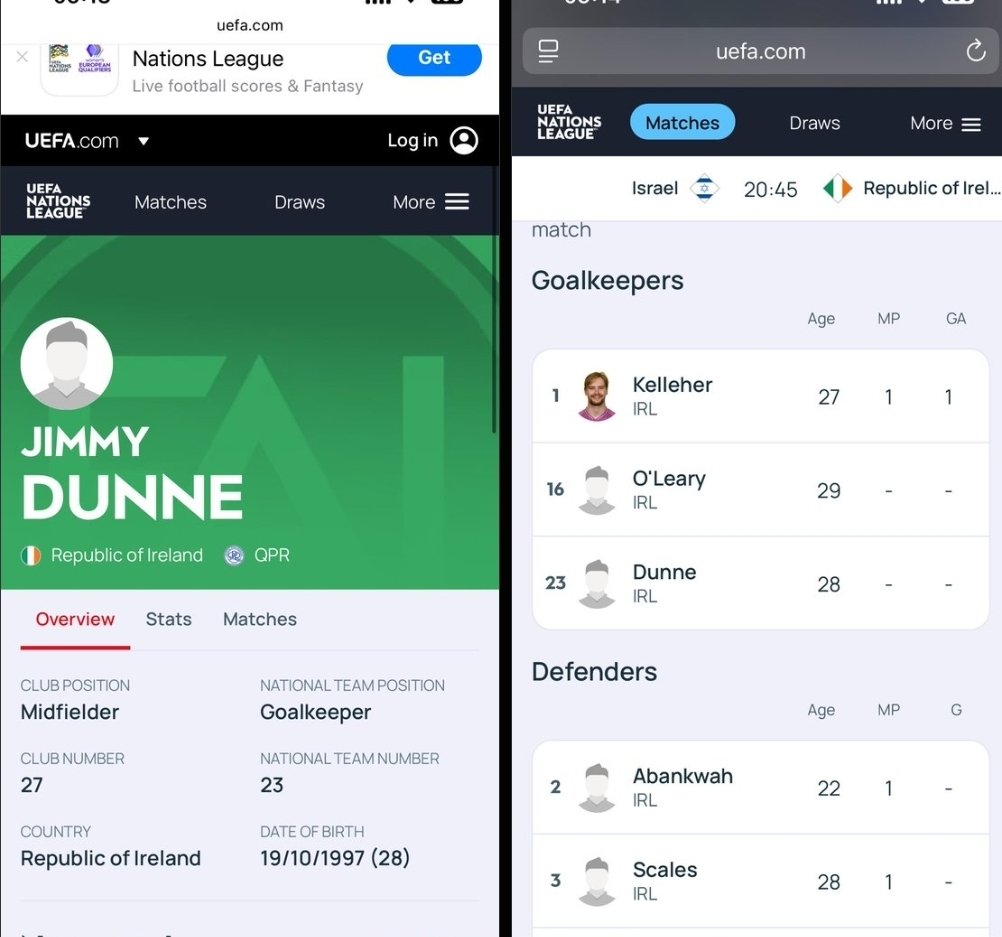 StopTheGameEire's tweet photo. Under UEFA regulations, you must have 3 goalkeepers in your squad. 
Shame on Jimmy Dunne for standing into the brave Gavin Bazunus place. 

#StopTheGame https://t.co/kLD3yan0FE