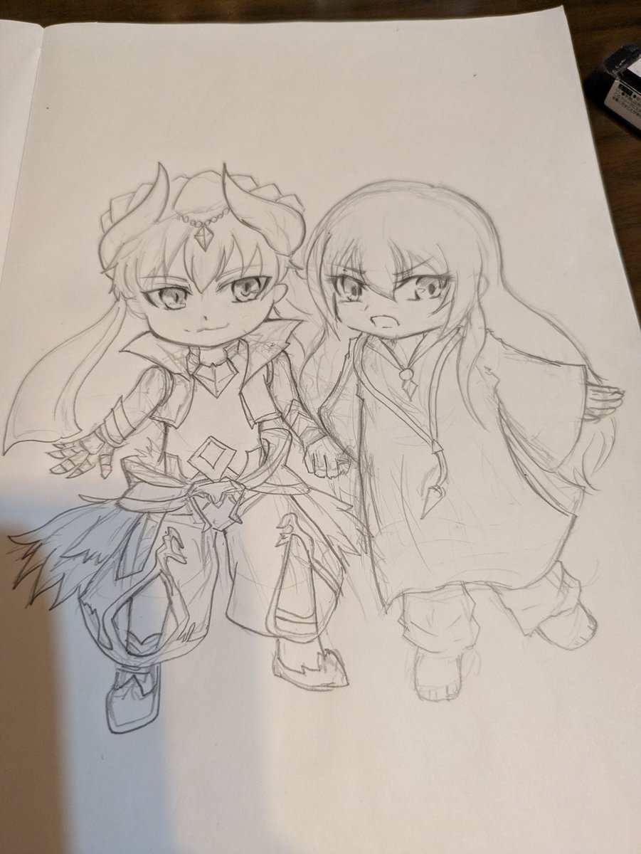 hakuga010's tweet photo. グゥギルらくがき、グゥちゃんは見栄張ってちょっと身体大きくしてると良い妄想 https://t.co/HsUFv0uoTQ