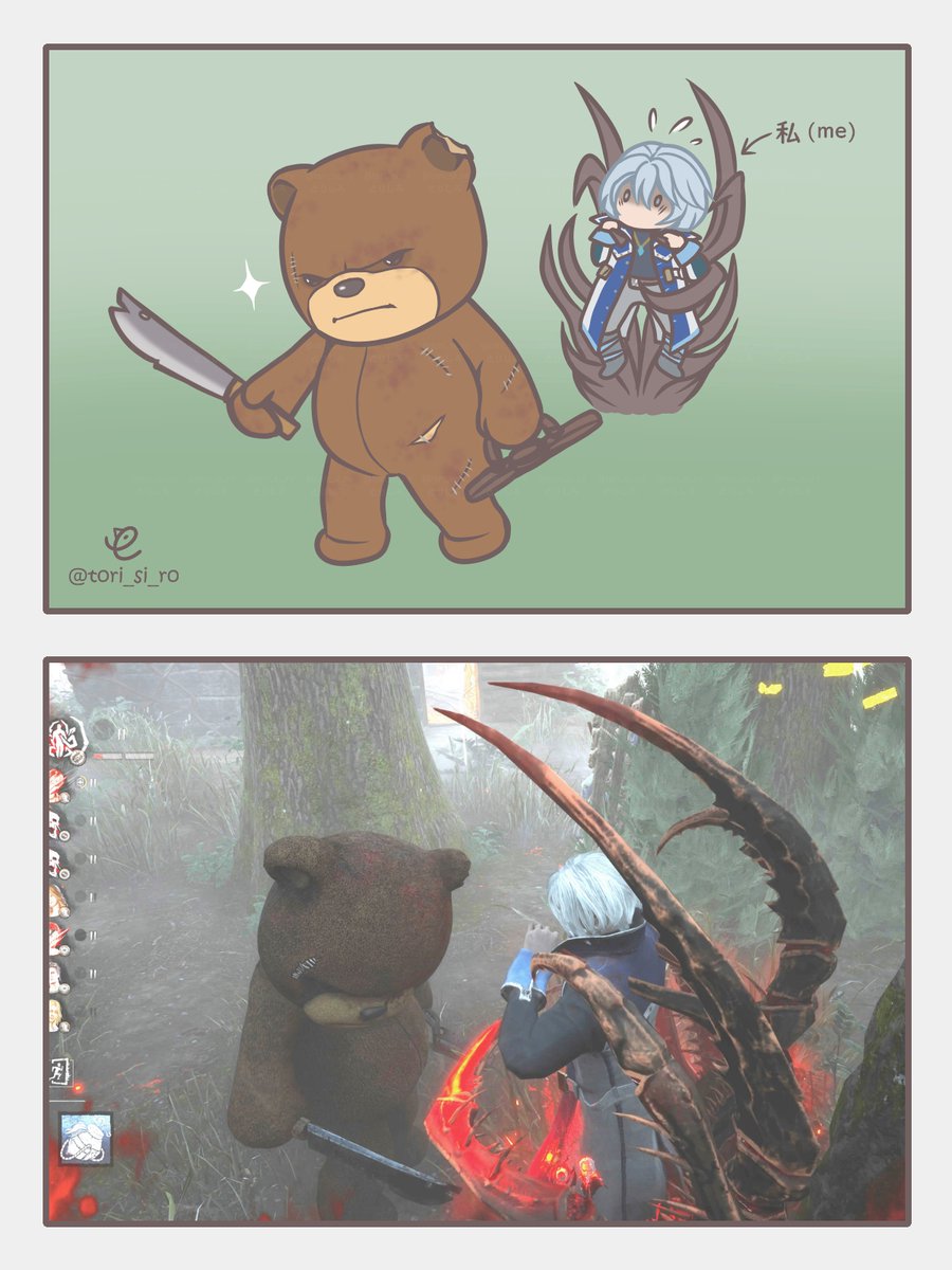 tori_si_ro's tweet photo. DbD2対8絵日記　鉄壁の防御🧸 https://t.co/asM93AkFyM