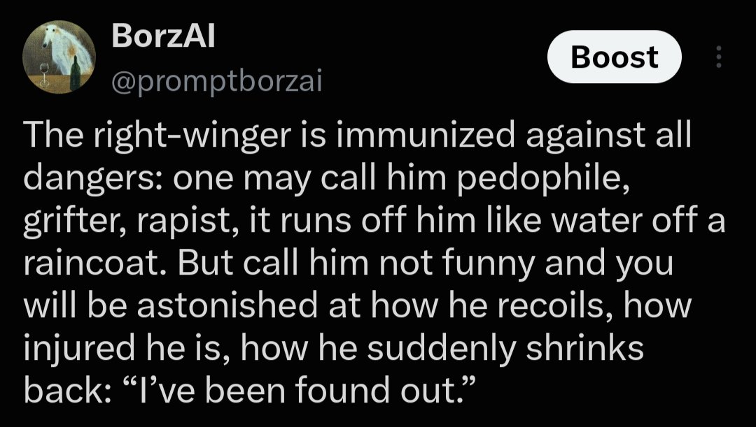 promptborzai's tweet photo. Some food for thought. Frosty is correct that attacks that people are willing to own and lean into are ineffective. You have to figure out what is non-negotiable in their personal identity as that's the real pain point and you will watch their egos completely unravel https://t.co/LCtNuWqafk