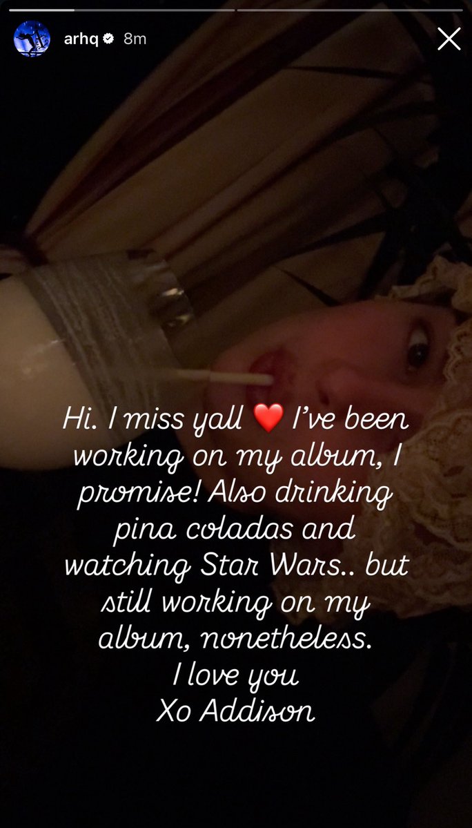 eatmyglitterho's tweet photo. #addison #addisonrae #ar2 addison rae announces she’s working on a new album!! https://t.co/FaET2ZmeIw