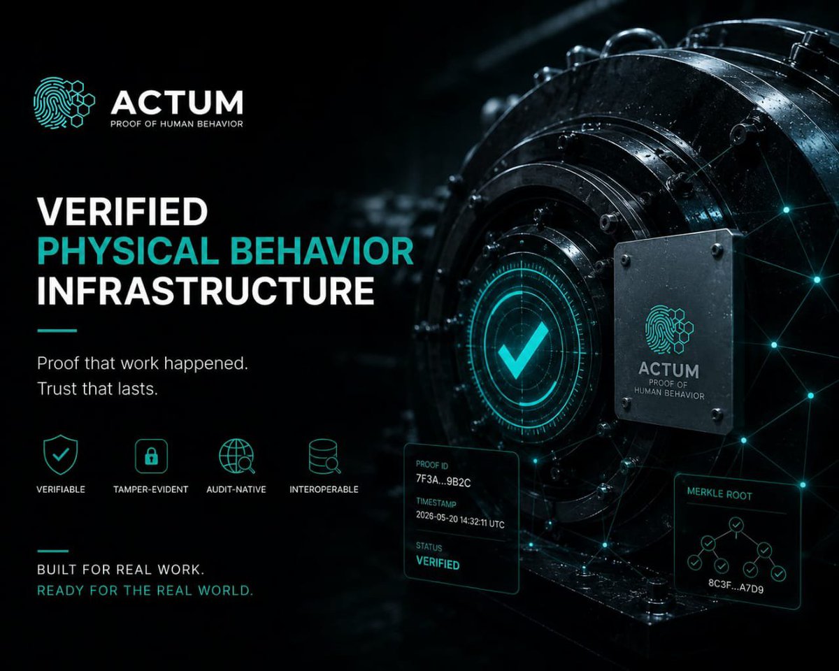 jimohdaniel010's tweet photo. Physical infrastructure needs more than checklists and reports.

@Actum_System makes real-world work verifiable, tamper-evident, audit-native, and interoperable.

Proof that the work happened.
Trust that lasts.

#ACTUM https://t.co/rHv0nJ7oAW