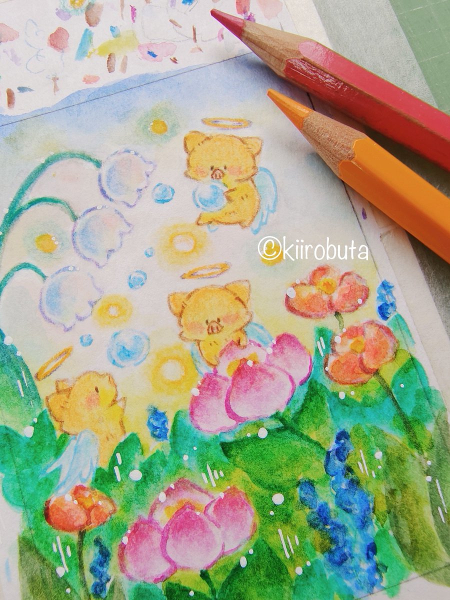 piggyellow's tweet photo. 夏前に描いてたこのへんの絵も落ち着いたら通販できればとは思ってます。とりあえずは11月に展示会に参加することにしました。 https://t.co/rkIfepdgBa