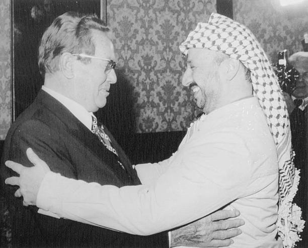 YugoslavVisuals's tweet photo. Tito and Palestine Liberation Organization leader Yasser Arafat meet in Yugoslavia, 1976. https://t.co/VDwN3hTqVE