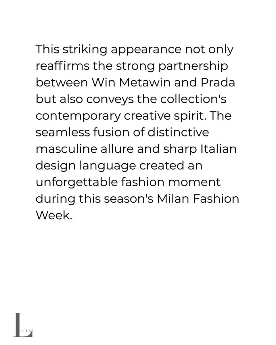 winstyle_wmp's tweet photo. IG luresmagazine

 @prada Ambassador @winmetawin attends the Prada Spring/Summer 2027 Womenswear Fashion Show at Fondazione Prada’s Deposito in Milan

WIN DEFINES PRADA SS27

#PRADASS27xWIN #PRADASS27
#Prada #PradaxWin #winmetawin 
@Prada @winmetawin https://t.co/kwEd98EHHZ