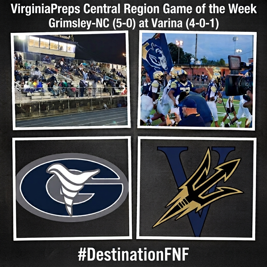 CRF4Dan's tweet photo. #DestinationFNF takes me back to Route 5 this week where the Blue Devils look to even the score with the visitors from North Carolina. @WillVapreps @VaPrepsRivals @hatfieldsports @coachjjenkins @AthleticsVarina @VarinaFootball @RecruitingVHSFB https://t.co/m1EyQGGbqw