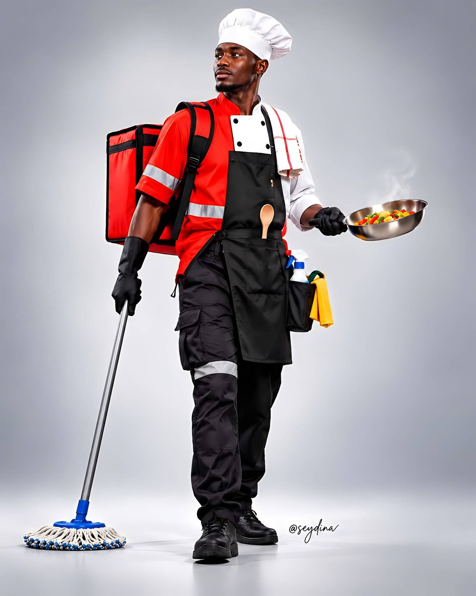 seydinaof's tweet photo. Un employé de Yum Yum, avec une seule tenue pour cuisiner, nettoyer et livrer

Hommage à tous ces travailleurs qui se battent chaque jour pour subvenir dignement à leurs besoins

souvent au prix de lourds sacrifices, mais qui restent trop souvent sans réelle protection. https://t.co/dAXiqiU6H6