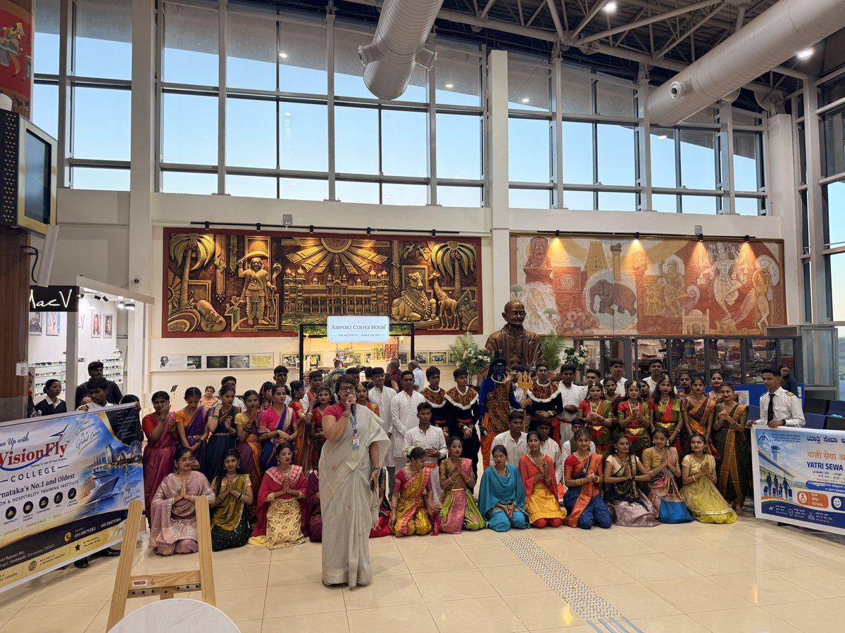 vaibhav_74's tweet photo. A pleasantly surprising welcome at Hubballi Airport on #WorldTourismDay! 🌸✈️

At the Departure Entry Gate, Airport staff welcomed passengers with flowers. Later, at the departure passenger area, students of an Aviation & Hospitality Academy entertained travellers with a wonderful group dance performance. What a warm way to celebrate the spirit of tourism! 🇮🇳

What struck me most was how India’s aviation transformation is reaching smaller cities like Hubballi and bringing them firmly onto the aviation map.

Over roughly the past decade, India’s operational airports have grown from 74 in 2014 to 164 in 2025. And domestic tourist visits have risen from 1.29 billion in 2014 to 4.29 billion in 2025 — more than three times the level a decade ago. (Tourism India)

Better air connectivity is not just about flights. It opens up enormous opportunities for travel, tourism, hospitality, local businesses, employment and skill development, connecting destinations in Karnataka and across India to both domestic and international travellers.

Hubballi is a great example of how aviation infrastructure can help unlock the tourism potential of a region.

Congratulations to Hon’ble Civil Aviation Minister Shri @RamMNK, the Ministry of Civil Aviation @MoCA_GoI, Airports Authority of India @AAI_Official and everyone working to expand India’s aviation ecosystem.

Also appreciate the efforts of Hon’ble Union Minister Shri @JoshiPralhad in strengthening the region’s development.

A special appreciation to the airport staff and the young aviation & hospitality students who made the journey itself part of the celebration. 👏

#WorldTourismDay #Hubballi #Karnataka #Aviation #Tourism #Hospitality #UDAN #IncredibleIndia #AirConnectivity
#buildindia