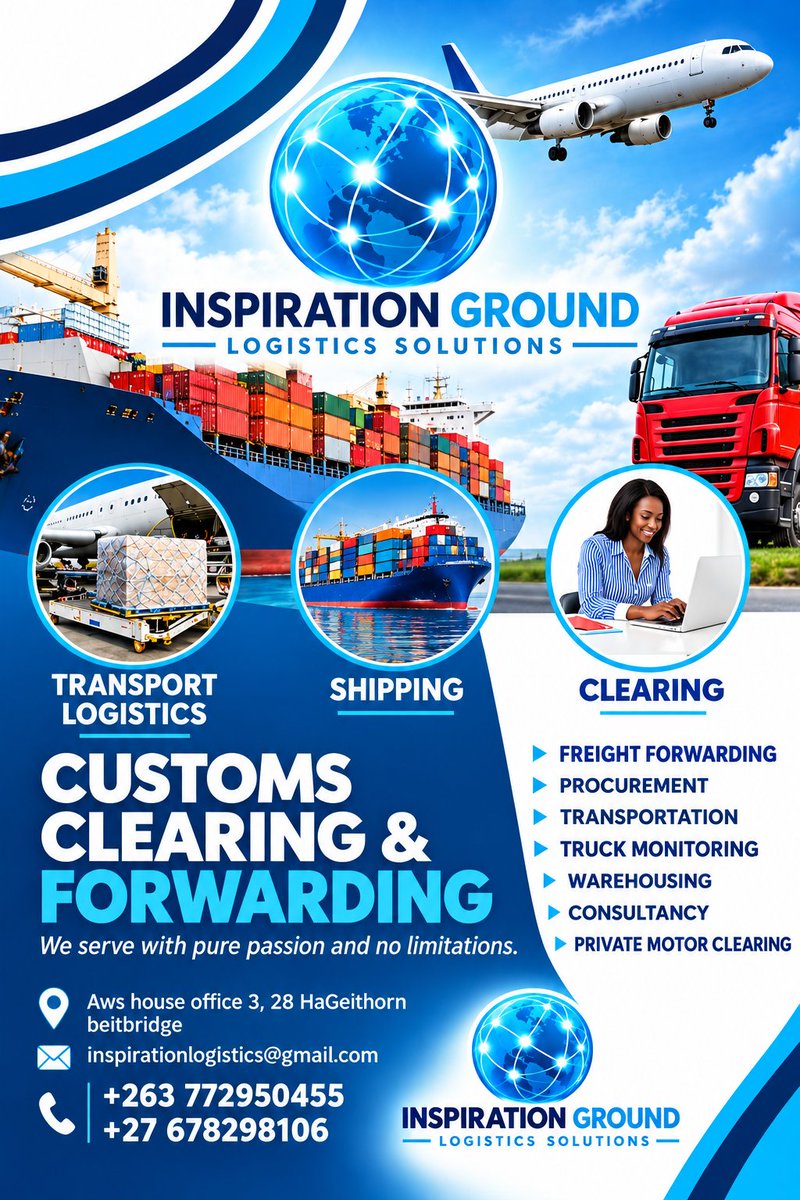 demana23's tweet photo. @redmarketsunday Customs clearing services at beitbridge bborderpost
Commercial and private vehicle clearance. https://t.co/wJBhcDHgmR