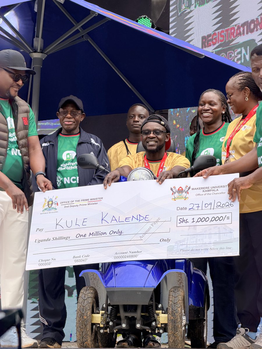 kadondigracious's tweet photo. Congratulations 🎊  to this year's edition winner of the 3km wheel chair race Mr. Kalule Kalende https://t.co/Kw5OnNYXUe